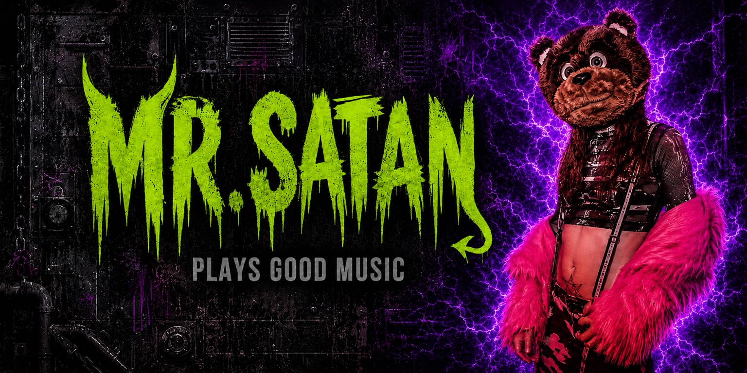 MR. SATAN plays good music banner art.