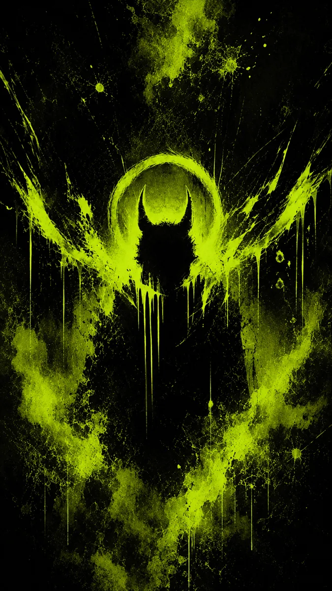 Green horned silhouette art of MR. SATAN.