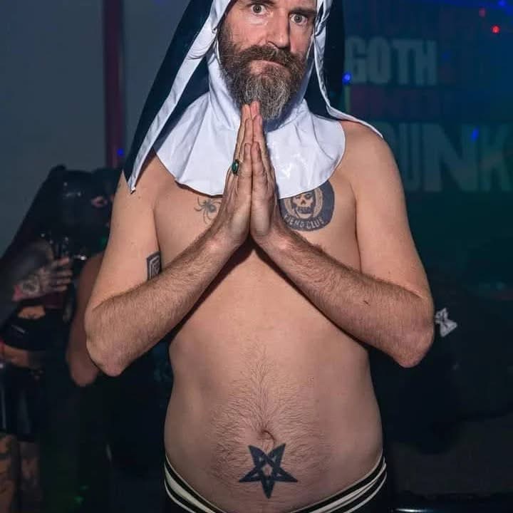 MR. SATAN in a nun-inspired look.